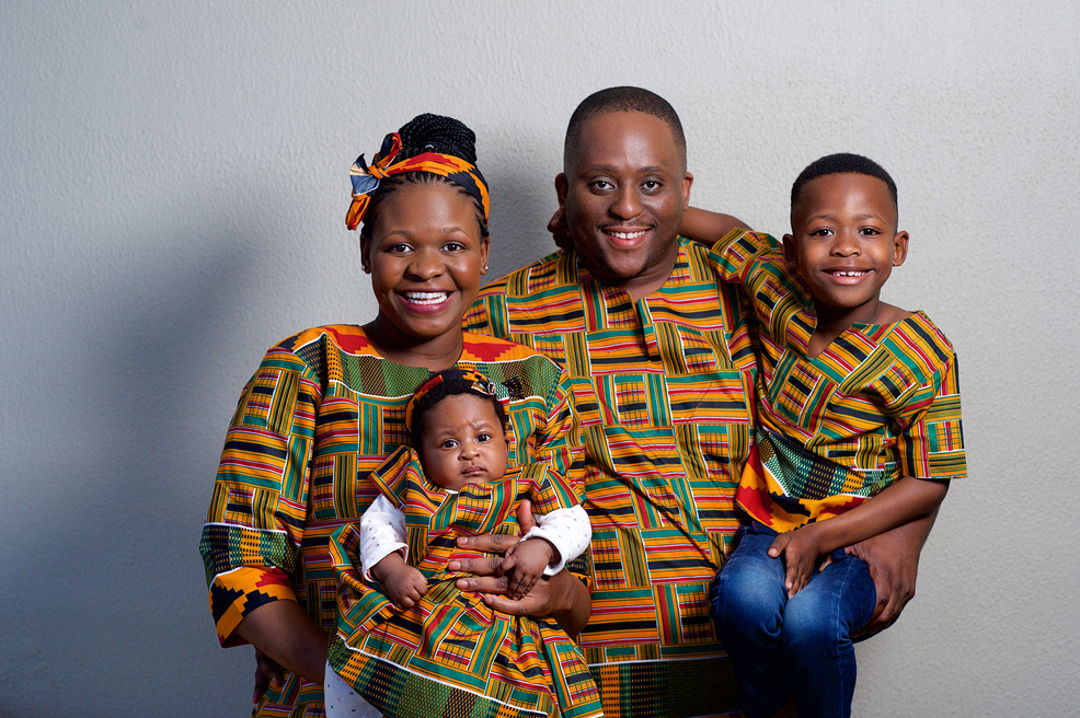 Formal African Culture Traditional Family Tribe clothing family with two children